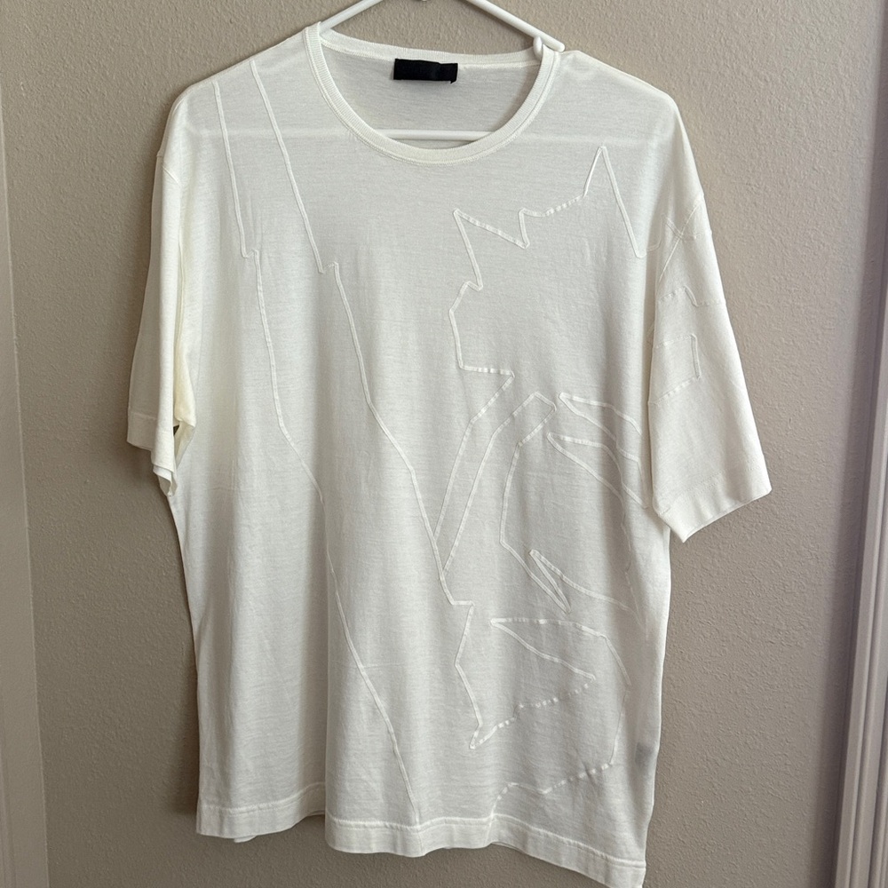 Cortigiani White Graphic Cotton white T-Shirt made in Italy